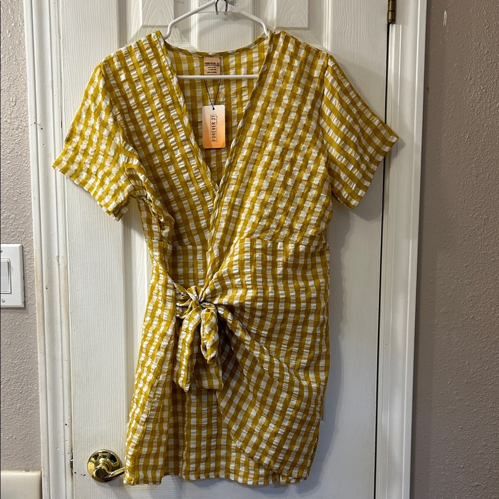 Forever 21 Yellow Plaid Mini Dress